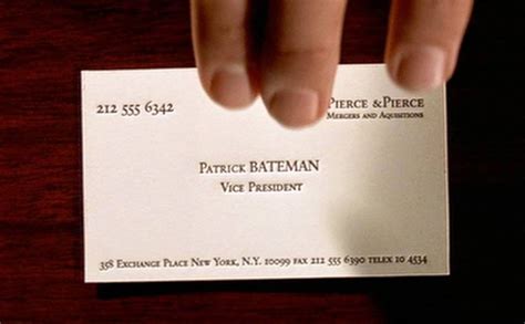 patrick bateman visiting card.